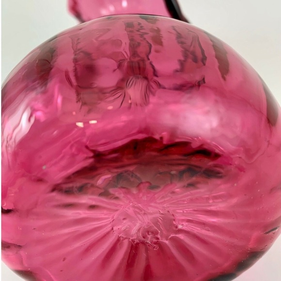 Vintage Fenton Cranberry Jack in the Pulpit Art Glass Vase 8 “ - Picture 6 of 6